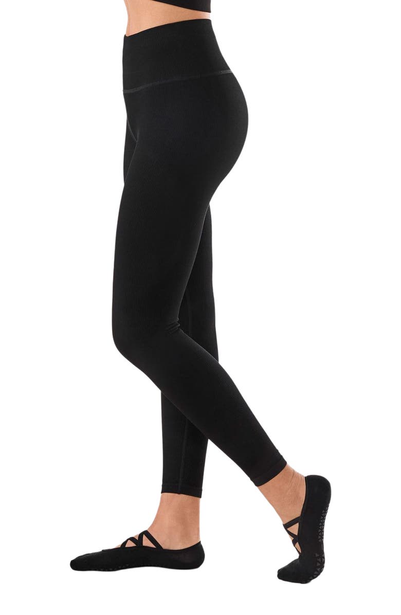 Tavi Seamless 7/8 Rib Legging, Main, color, Ebony