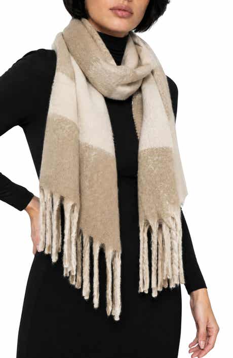 Plaid Scarf with Fringe