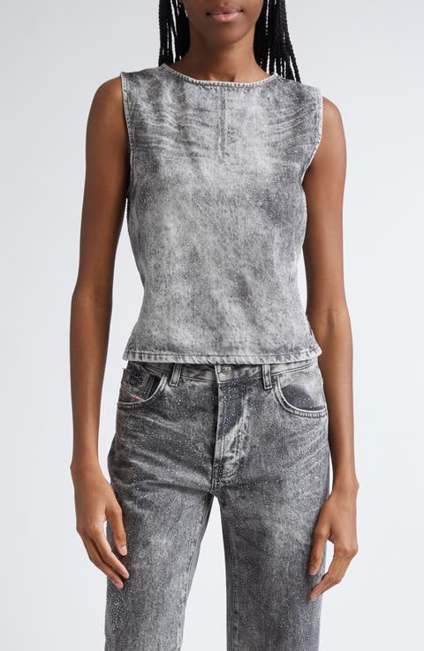 De-Pinar-S Sleeveless Denim Top