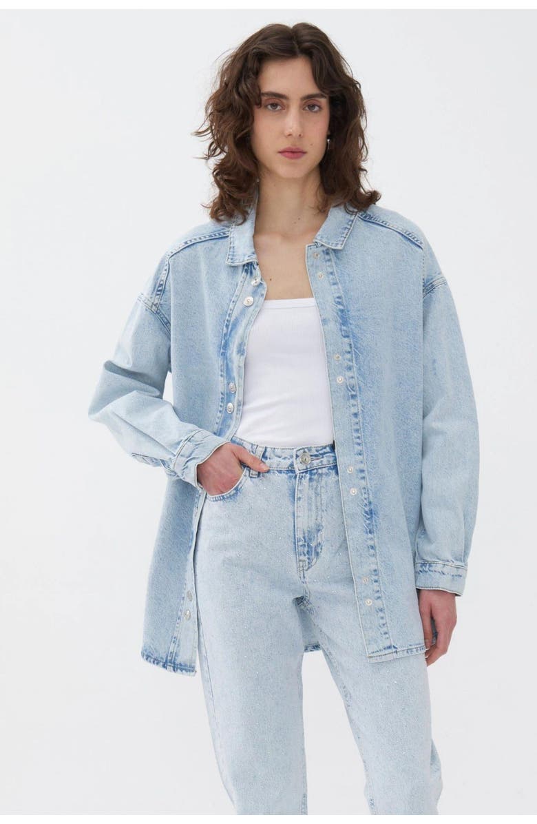 Nocturne Oversize Jean Shirt, Main, color, 