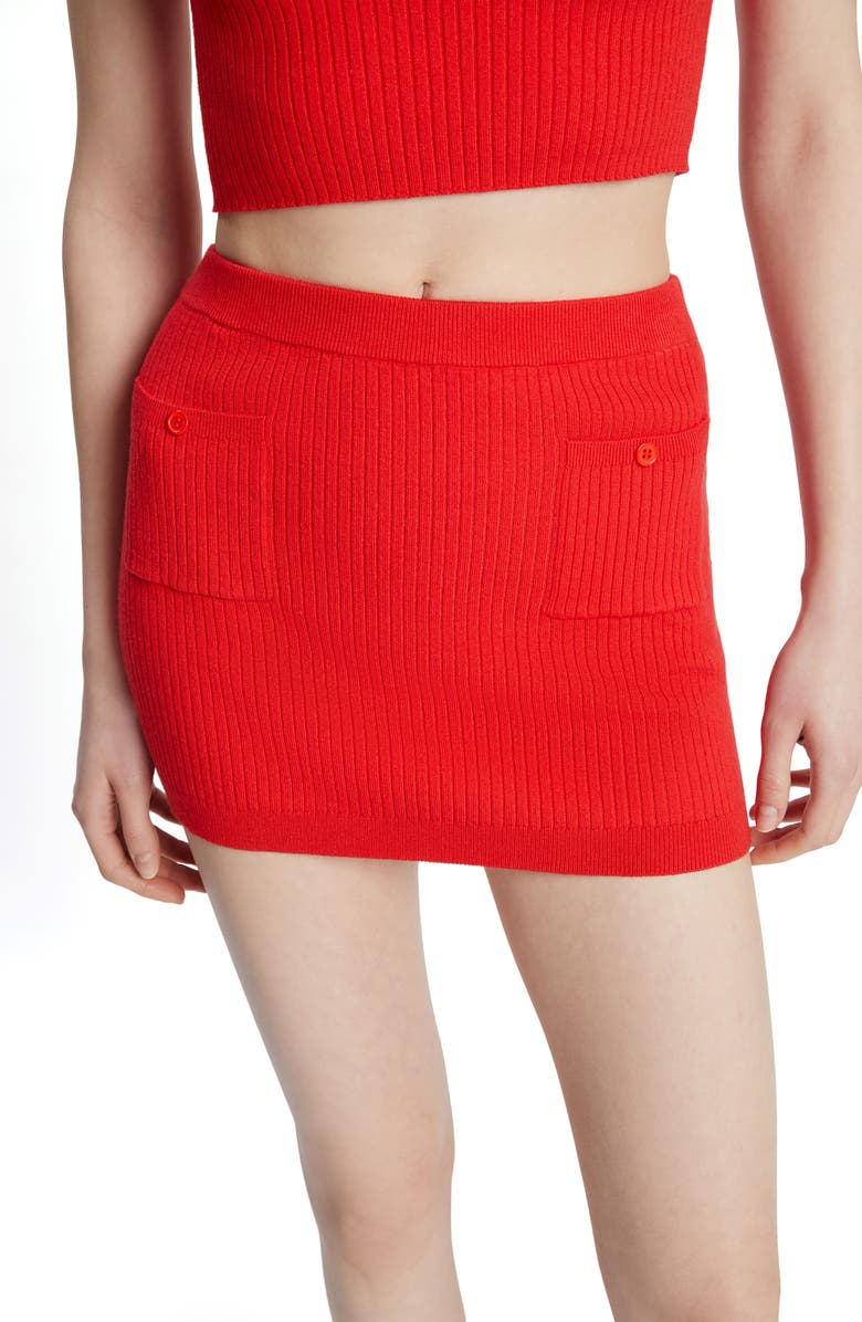 Bardot Sarita Rib Miniskirt, Alternate, color, 