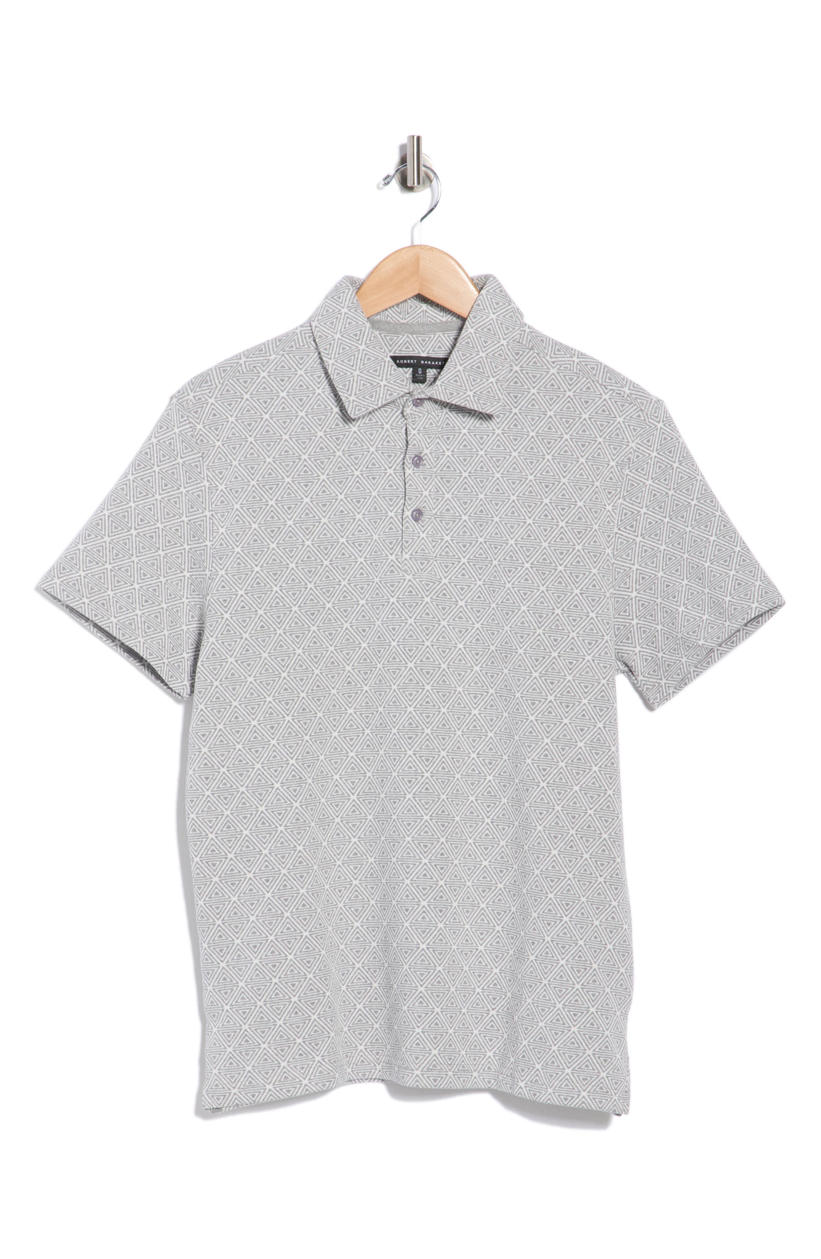 Robert Barakett Santo Geometric Print Cotton Blend Polo