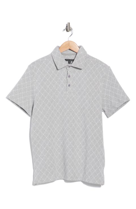 Santo Geometric Print Cotton Blend Polo