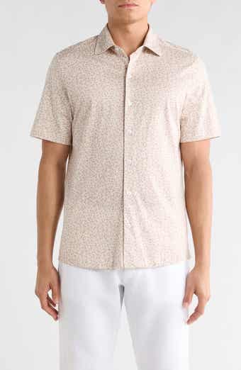 Corey Short Sleeve Cotton Knit Button-Up Shirt