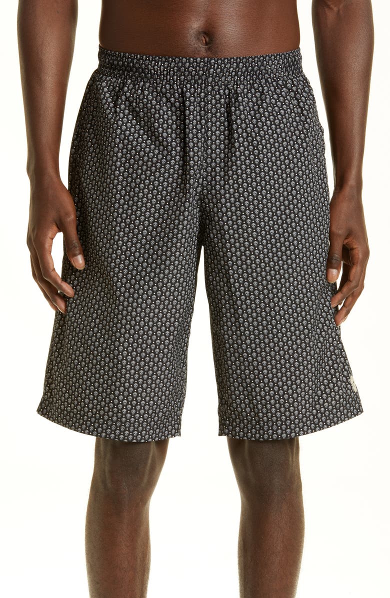 McQueen Men's Skull Long Swim Trunks, Main, color, 