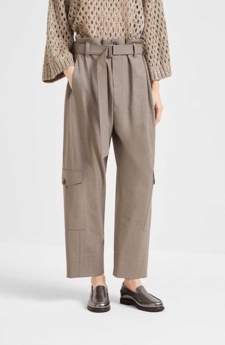 Brunello Cucinelli Utility trousers, Alternate, color, Mud