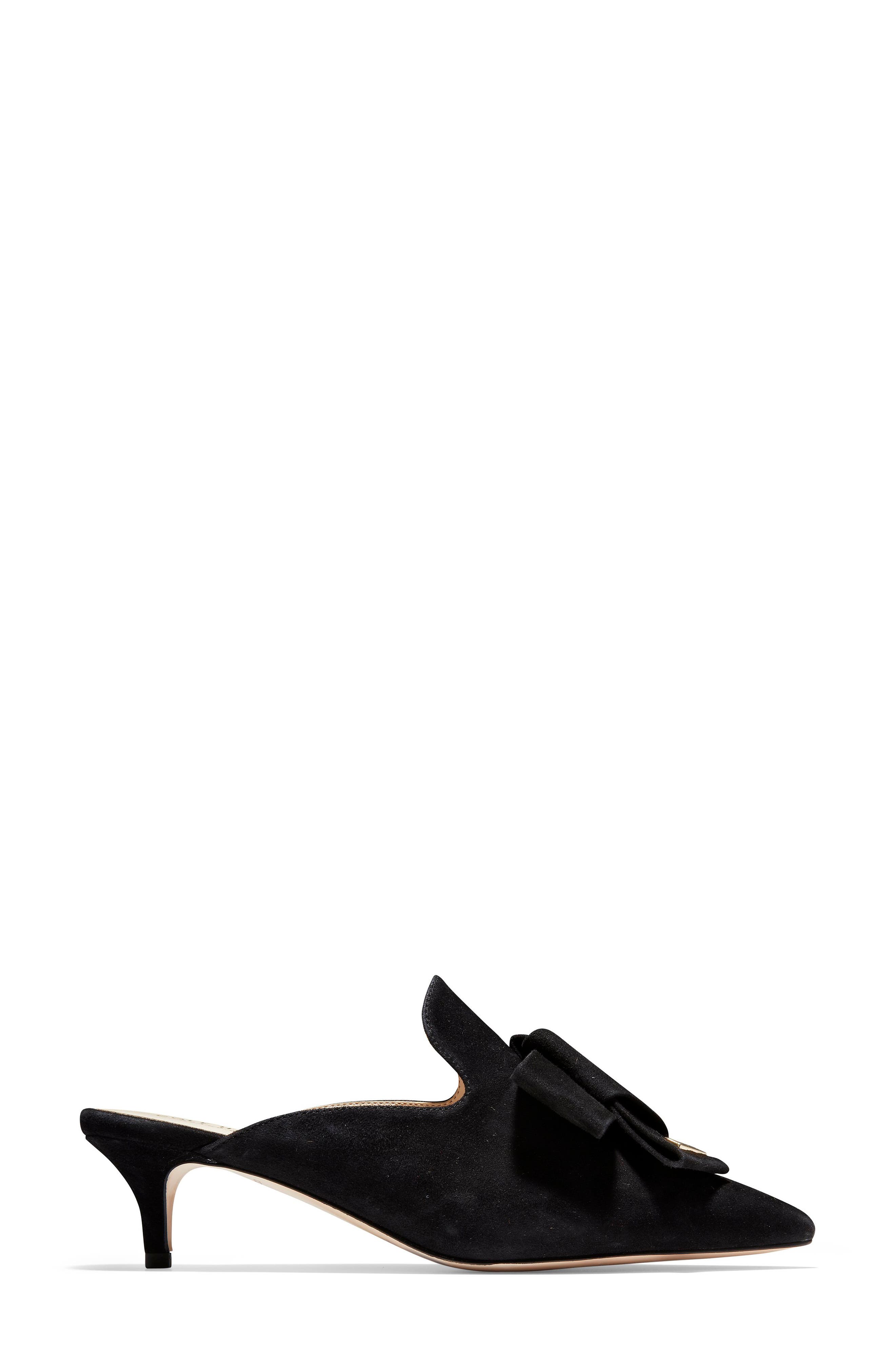 Ophelia Mule, Alternate, color, BLACK SUEDE