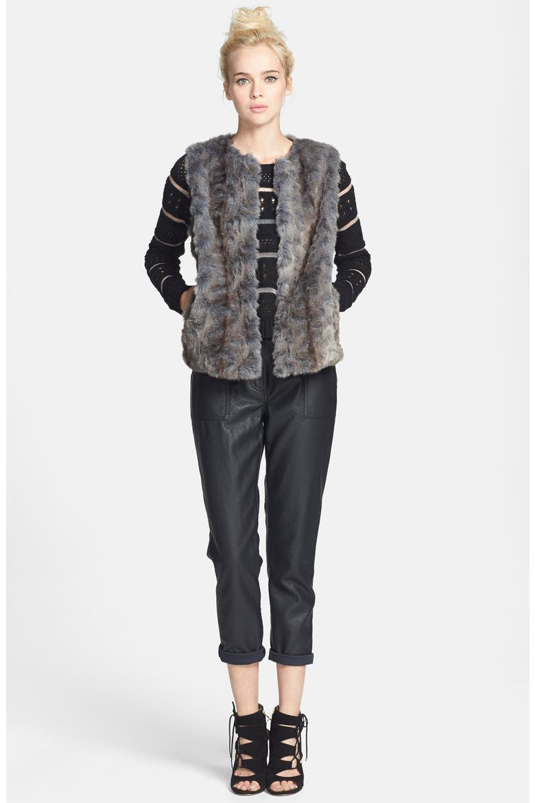 Faux Fur Vest (Nordstrom Exclusive), Alternate, color, GREY
