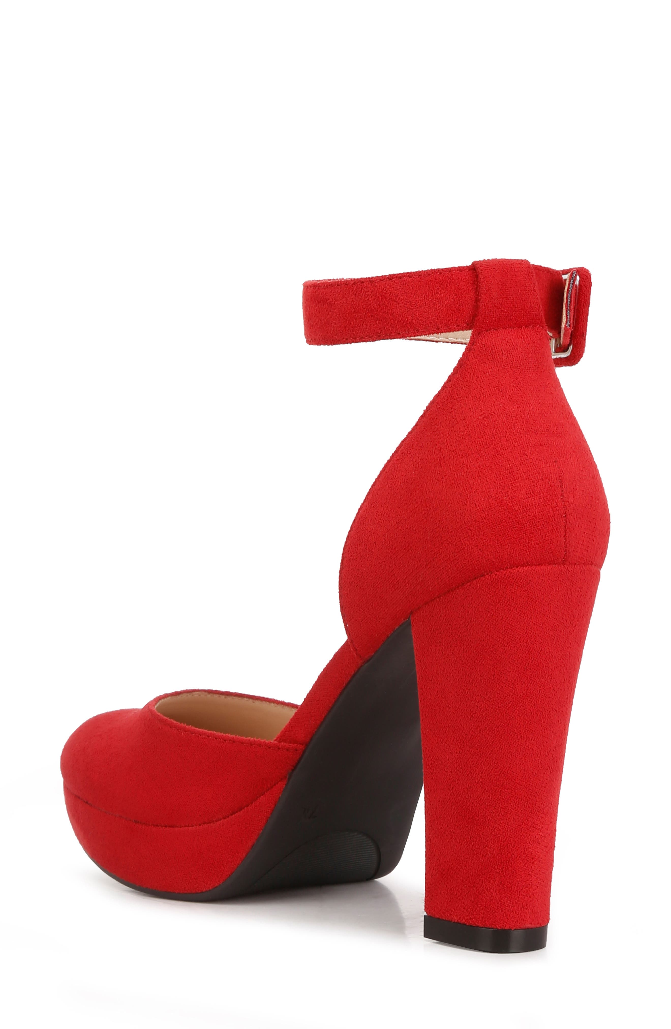 LONDON RAG Inigo Interchangeable Ankle Strap Platform Pump, Alternate, color, Red