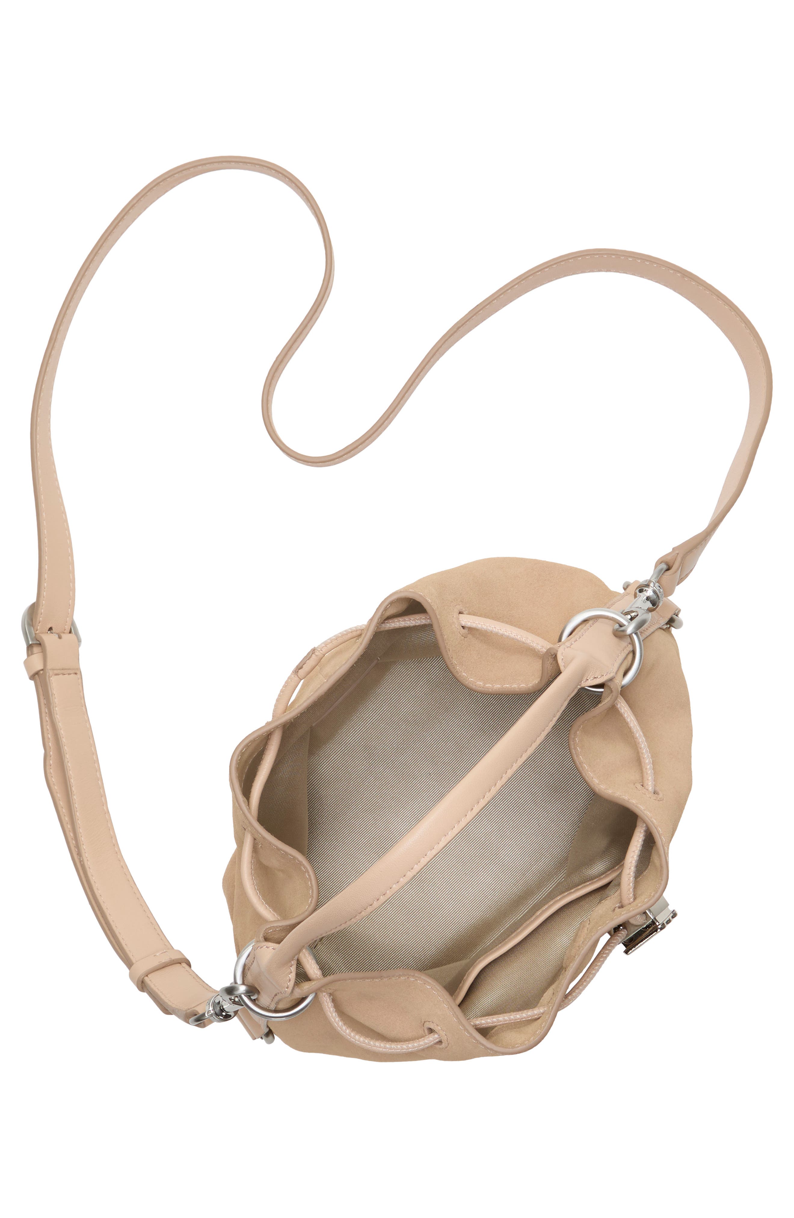 Vince Camuto Pippa Stud Leather Bucket Bag, Alternate, color, Medium Brown