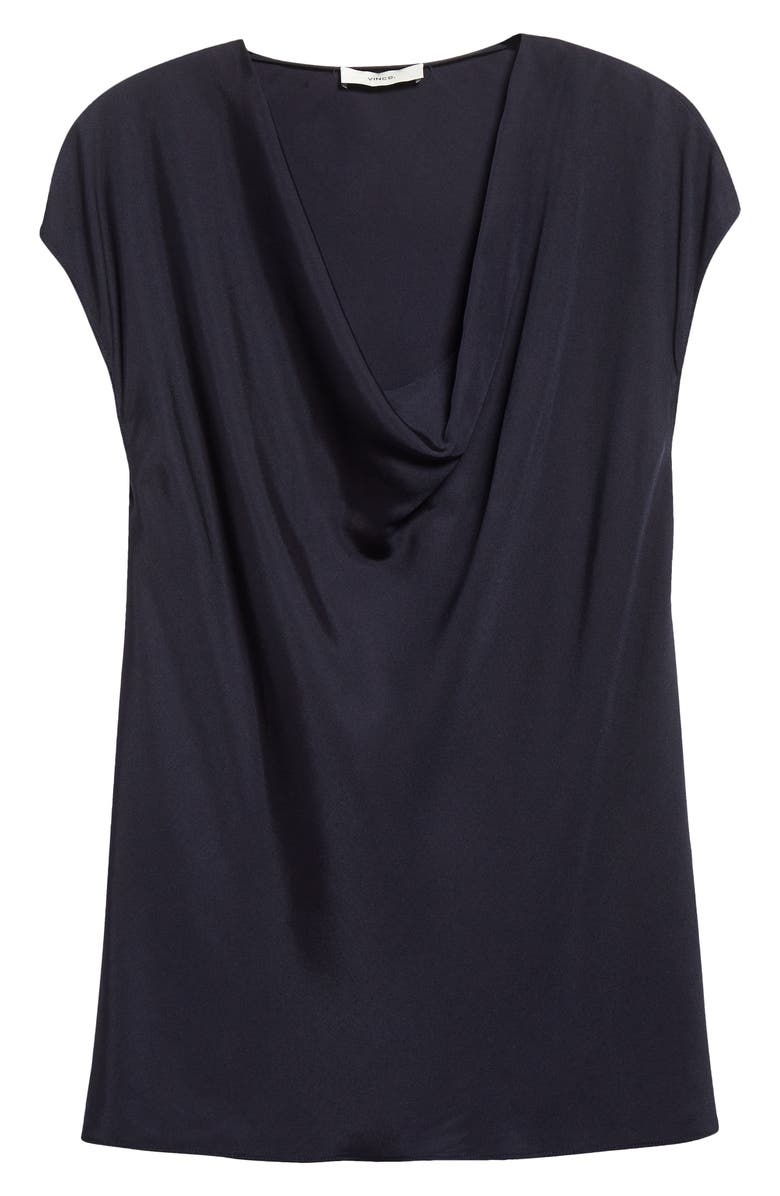 Vince Cowl Neck Cap Sleeve Silk Blend Blouse, Alternate, color, Coastal