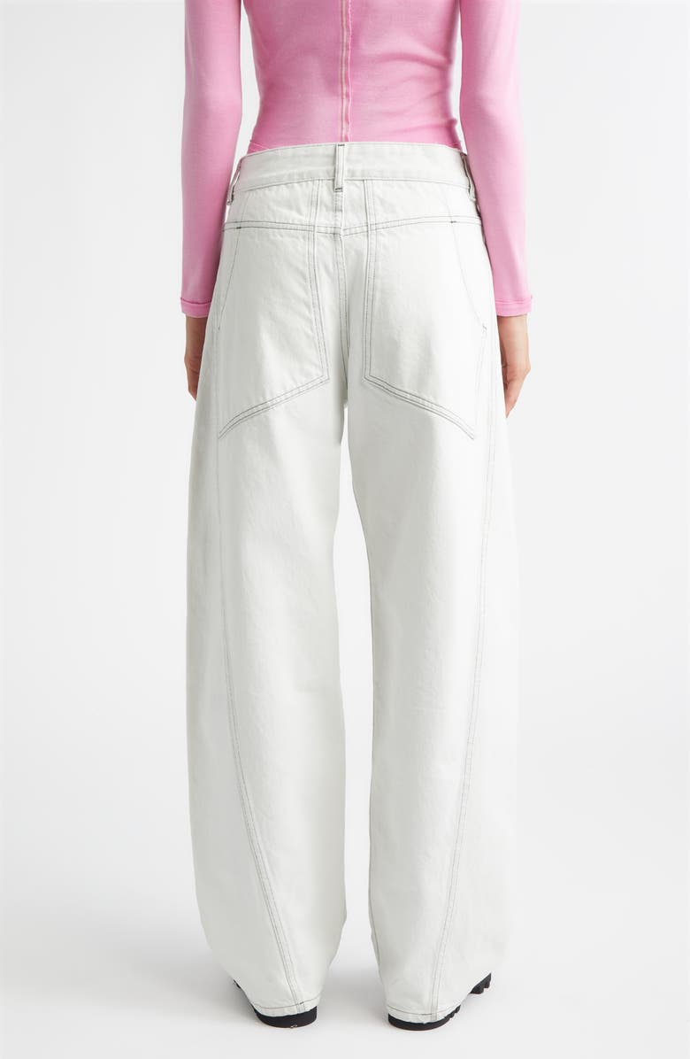 Eckhaus Latta Bend Twisted Seam Jeans, Alternate, color, Chalk