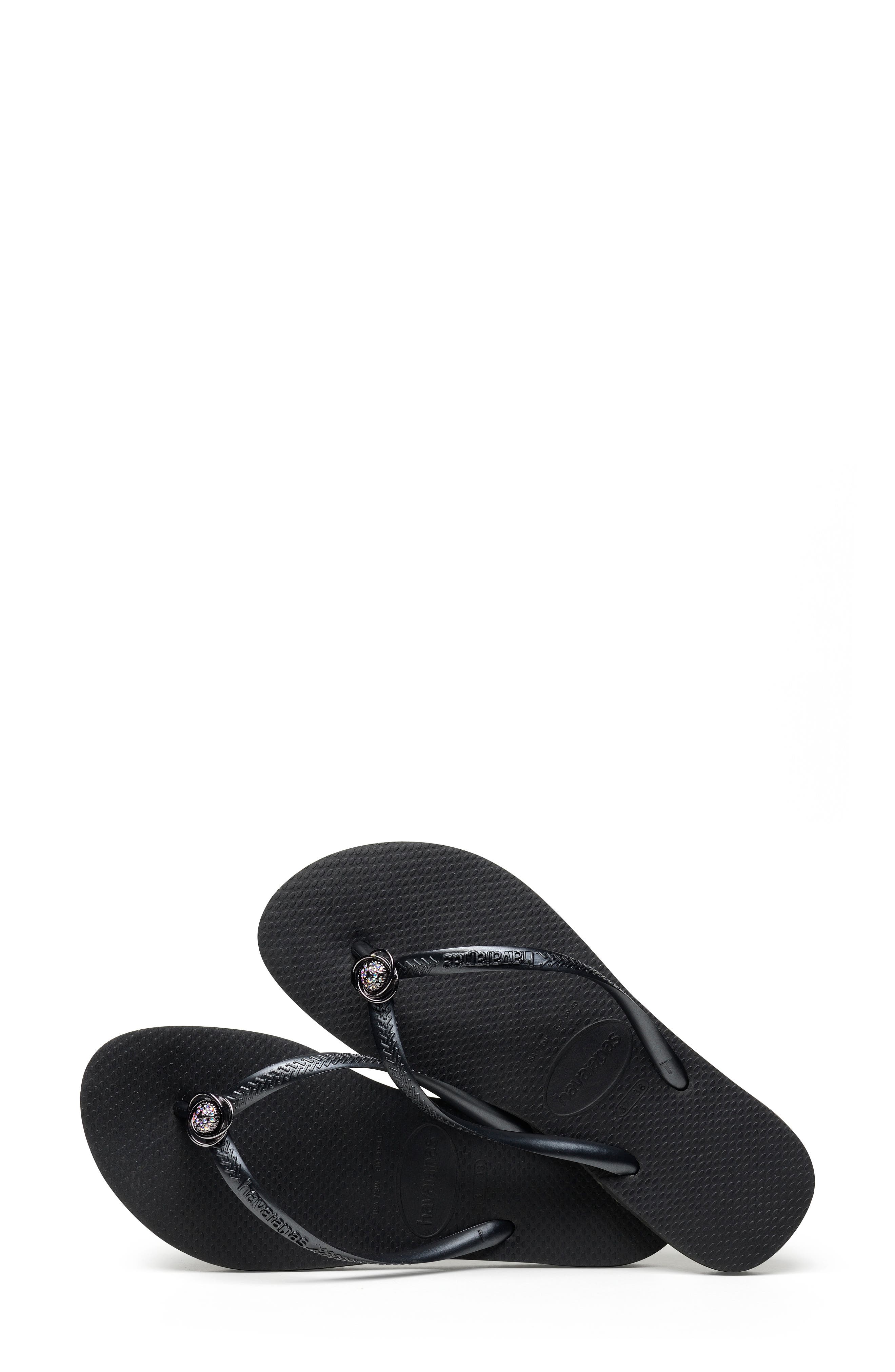 Havaianas Slim Crystal Rings Flip Flop, Alternate, color, 