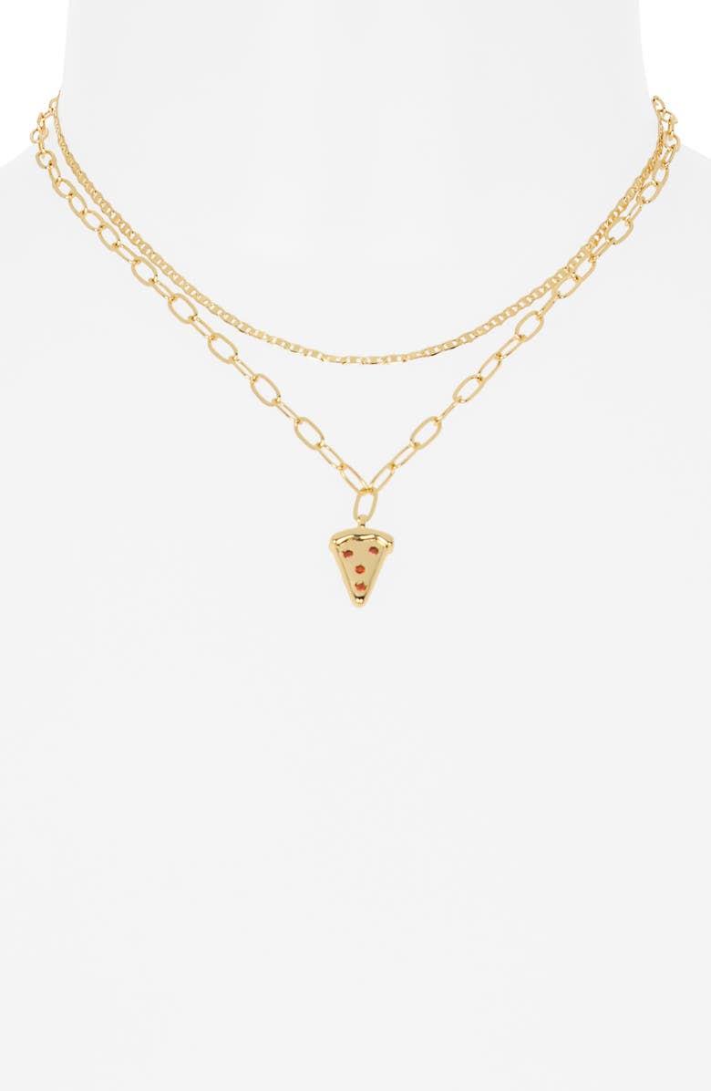 Leith Layered Pizza Pendant Necklace, Alternate, color, Red Multi- Gold
