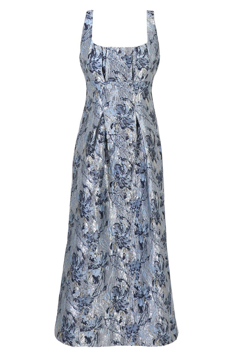 Adelyn Rae Stefani Metallic Floral Jacquard Midi Dress, Alternate, color,