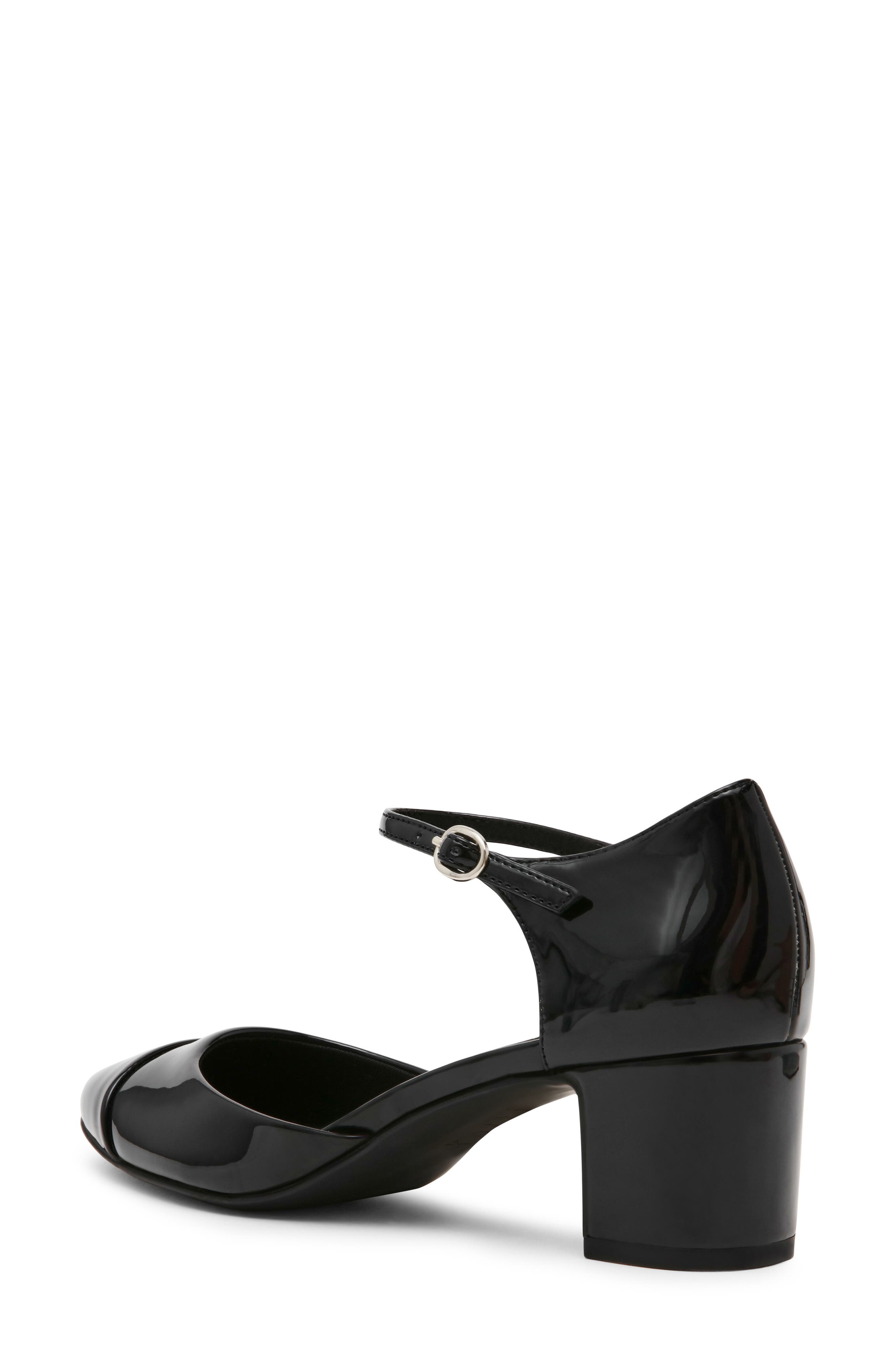 Anne Klein Picus Ankle Strap Pump, Alternate, color, Black Patent