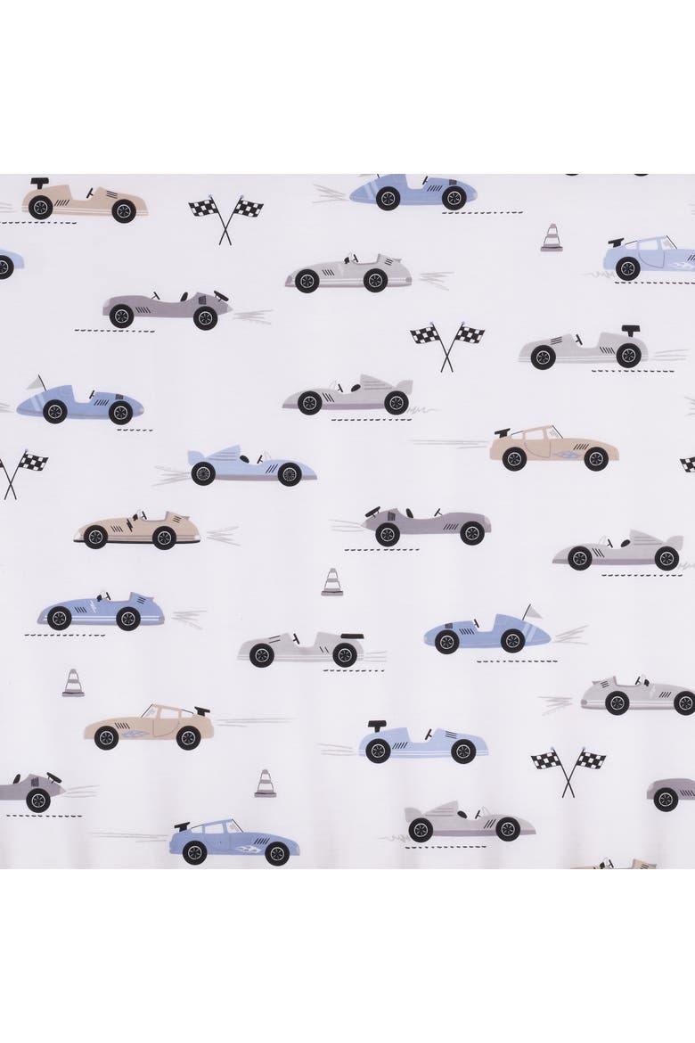 Little Racer Cotton Cars/Transportation Fitted Crib/Toddler Sheet, Alternate, color, White