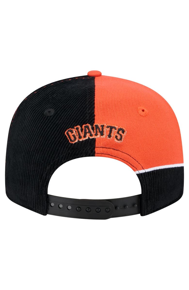 New Era Men's New Era Black/Orange San Francisco Giants Retro Split Corduroy Snapback Hat, Alternate, color, Black
