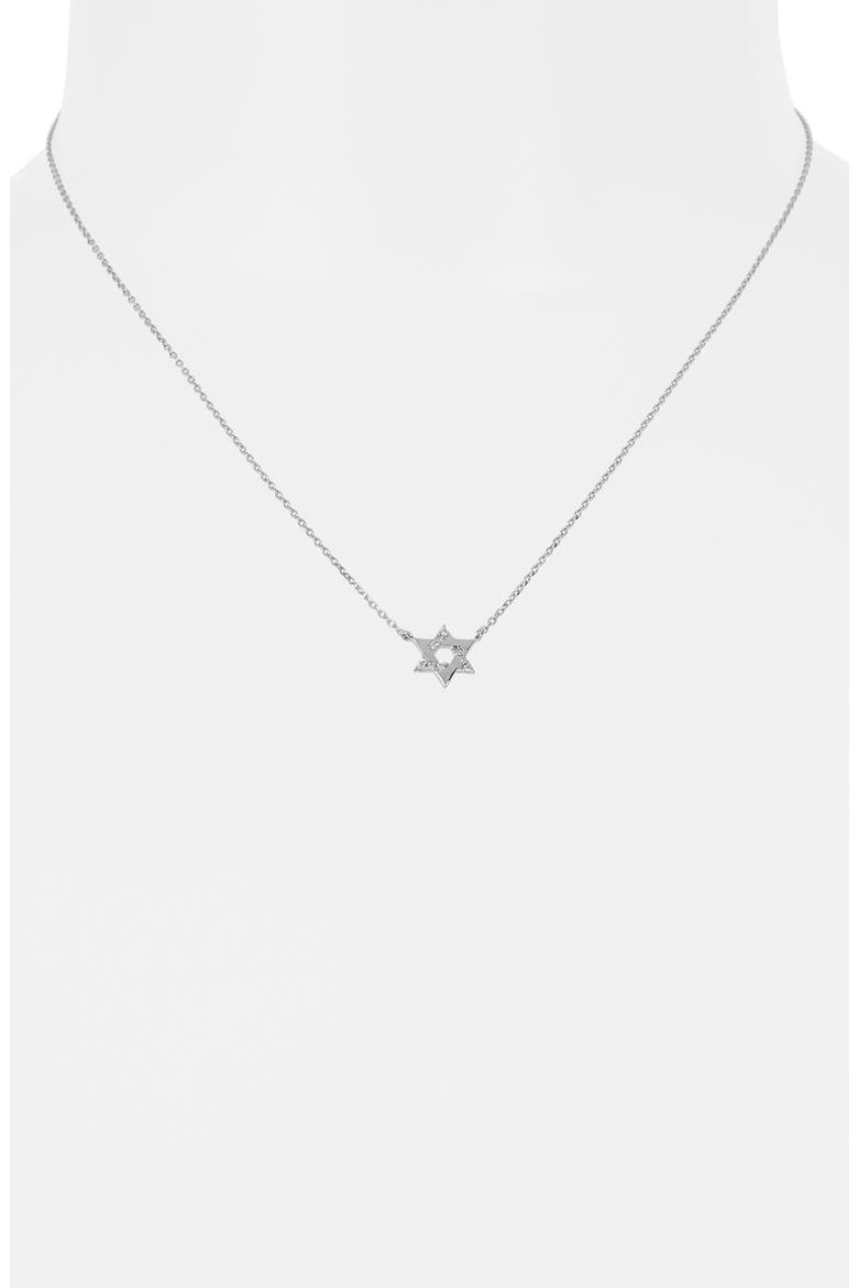 Love Letter Pavé Diamond Star of David Necklace, Alternate, color, SILVER
