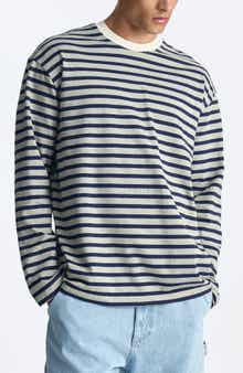 Stripe Long Sleeve Cotton T-Shirt