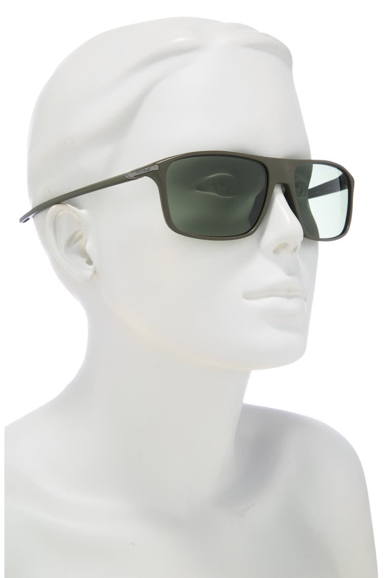 Vingt Sept 60mm Rectangular Sunglasses, Alternate, color, MDKGRN/GRNPZ