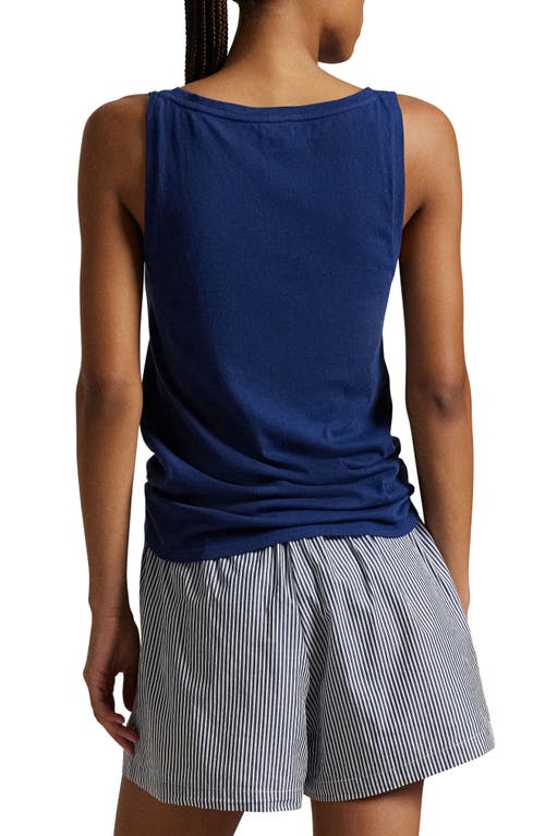 Polo Ralph Lauren Long & Lean Cotton Jersey Lounge Tank In Navy