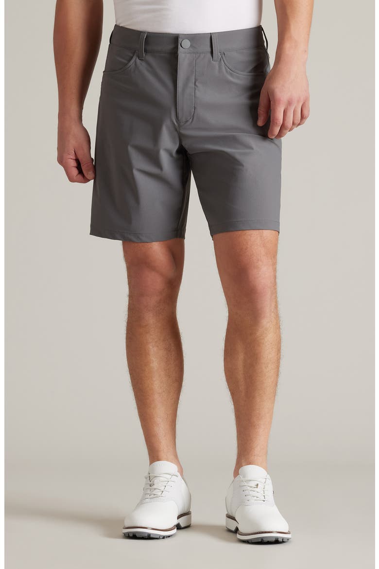 Momentum Water Repellent 9-Inch Golf Shorts, Main, color, SMOKE