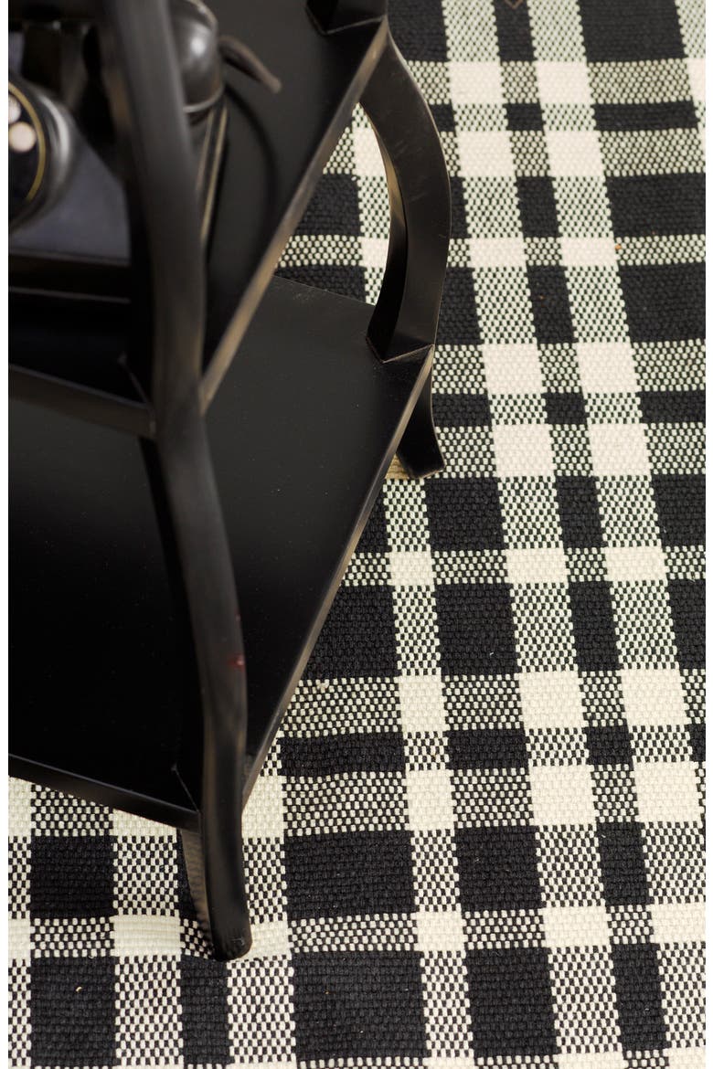 Tattersall Indoor/Outdoor Rug, Alternate, color, BLACK