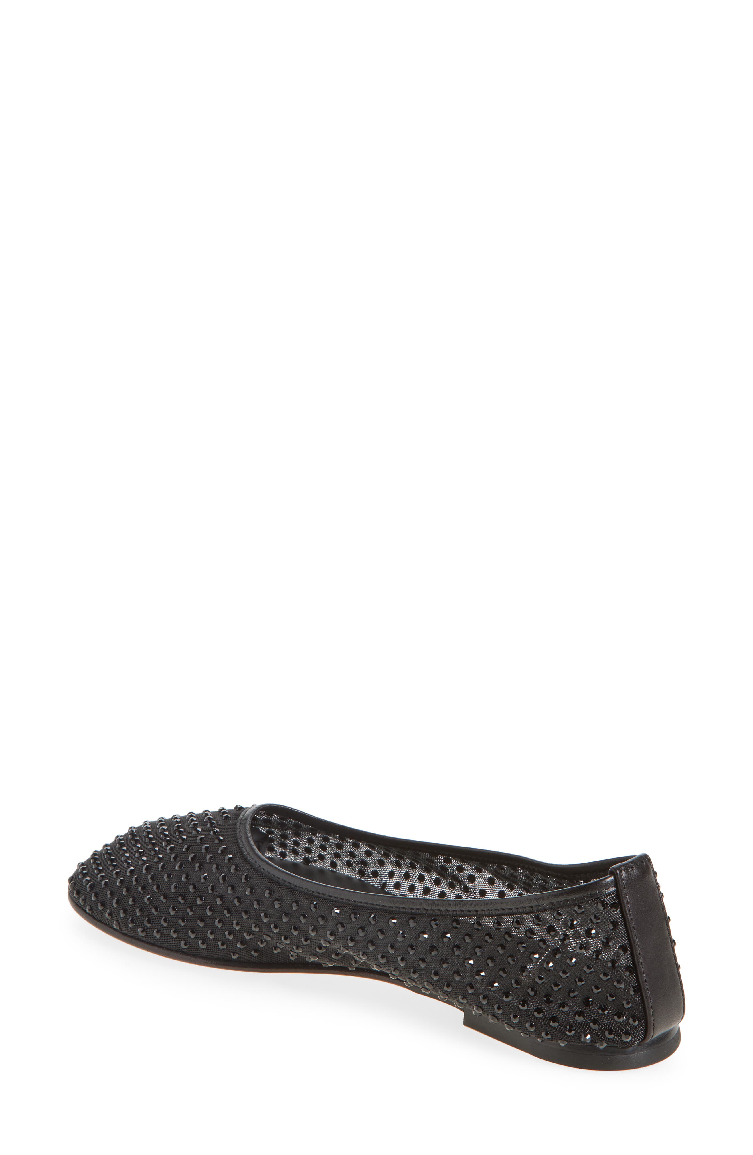 Dear Frances Ball Crystal Embellished Mesh Flat, Alternate, color, Black