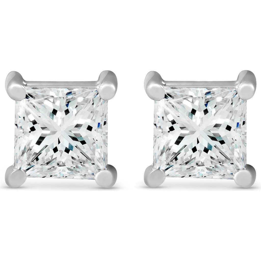 Bliss Diamond Certified 3ct Princess Cut Diamond Studs 14k Gold Lab Grown In 14k White Gold