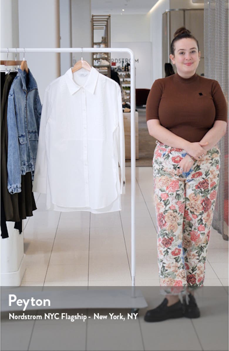 Pintuck Cotton Poplin Button-Up Shirt, sales video thumbnail