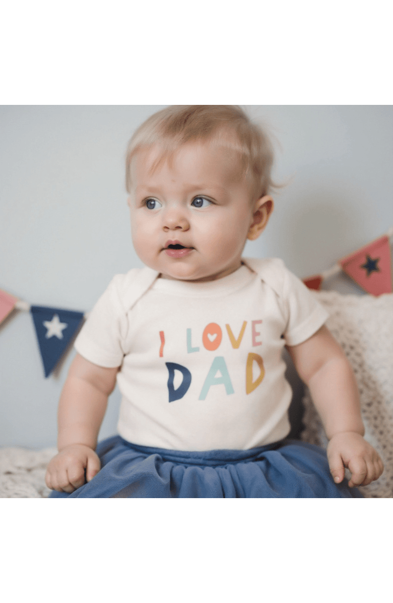 Finn + Emma Organic Graphic Tee | Love Dad, Alternate, color, Off White