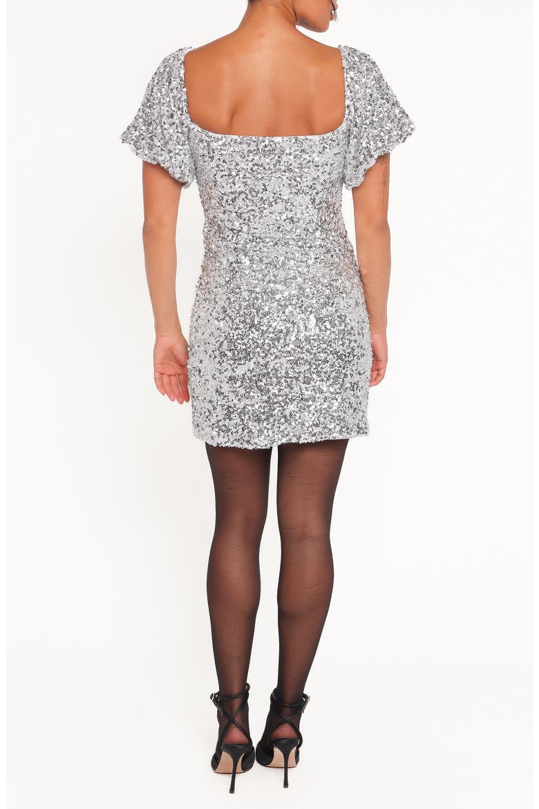 Tory Puff Sleeve Minidress, Alternate, color, SILVER