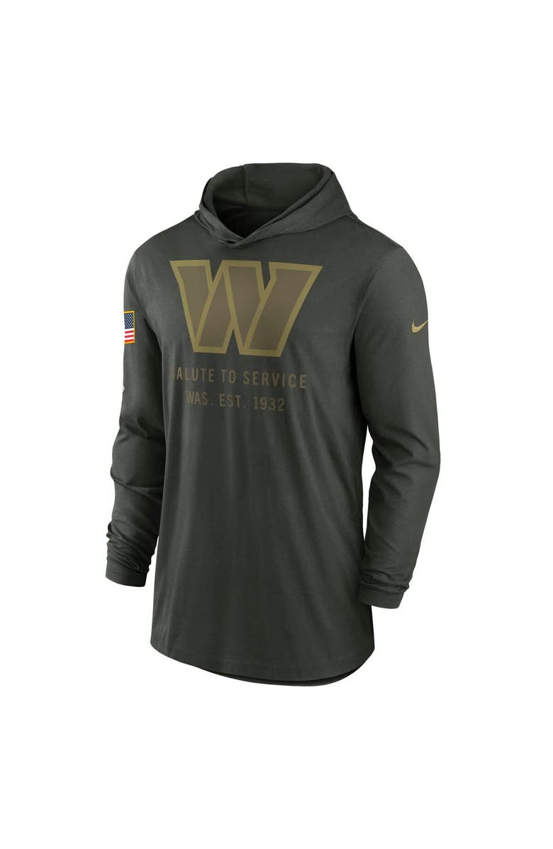 Nike Men's Nike Forest Green Washington Commanders 2025 Salute to Service Sideline Dri-FIT Lightweight Hooded Pullover, Alternate, color, Forest Green