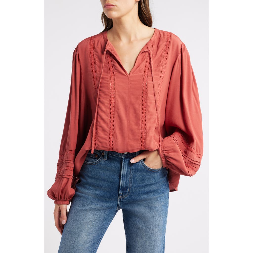 Treasure & Bond Lace Inset Pullover Top