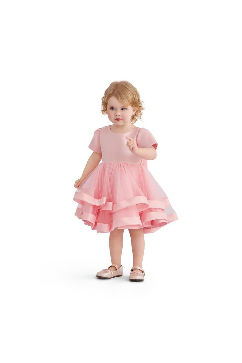 Satin Bow Dress, Alternate, color, Pink