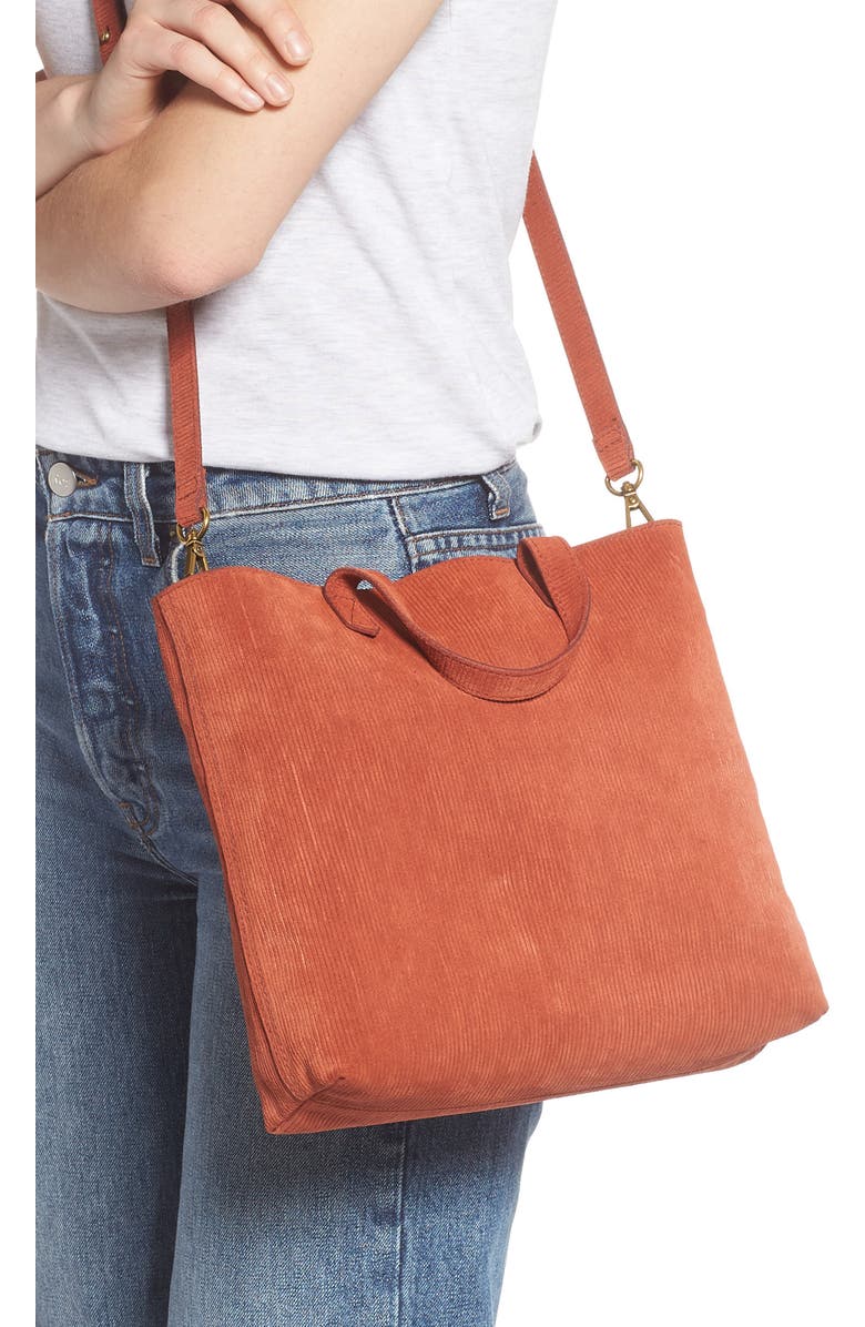 Madewell The Zip-Top Transport Corduroy Suede Crossbody Bag, Alternate, color,