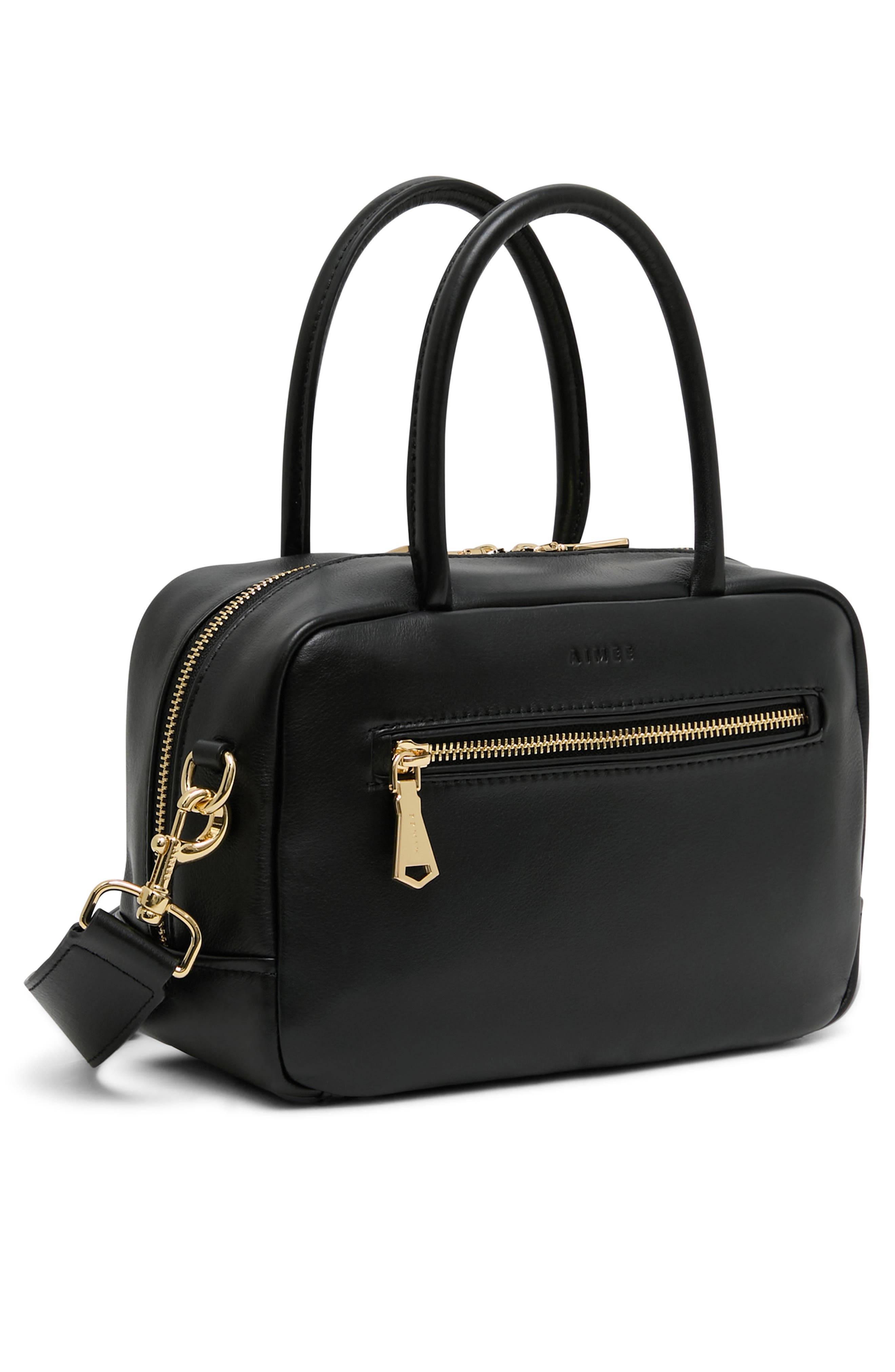 AIMEE Medium Ritual Leather Satchel, Alternate, color, Black