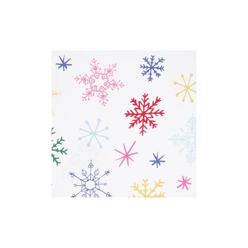 Carol & Frank Rainbow "ho Ho Ho" 100% Cotton Christmas Set Of 4 Cloth Napkins In White