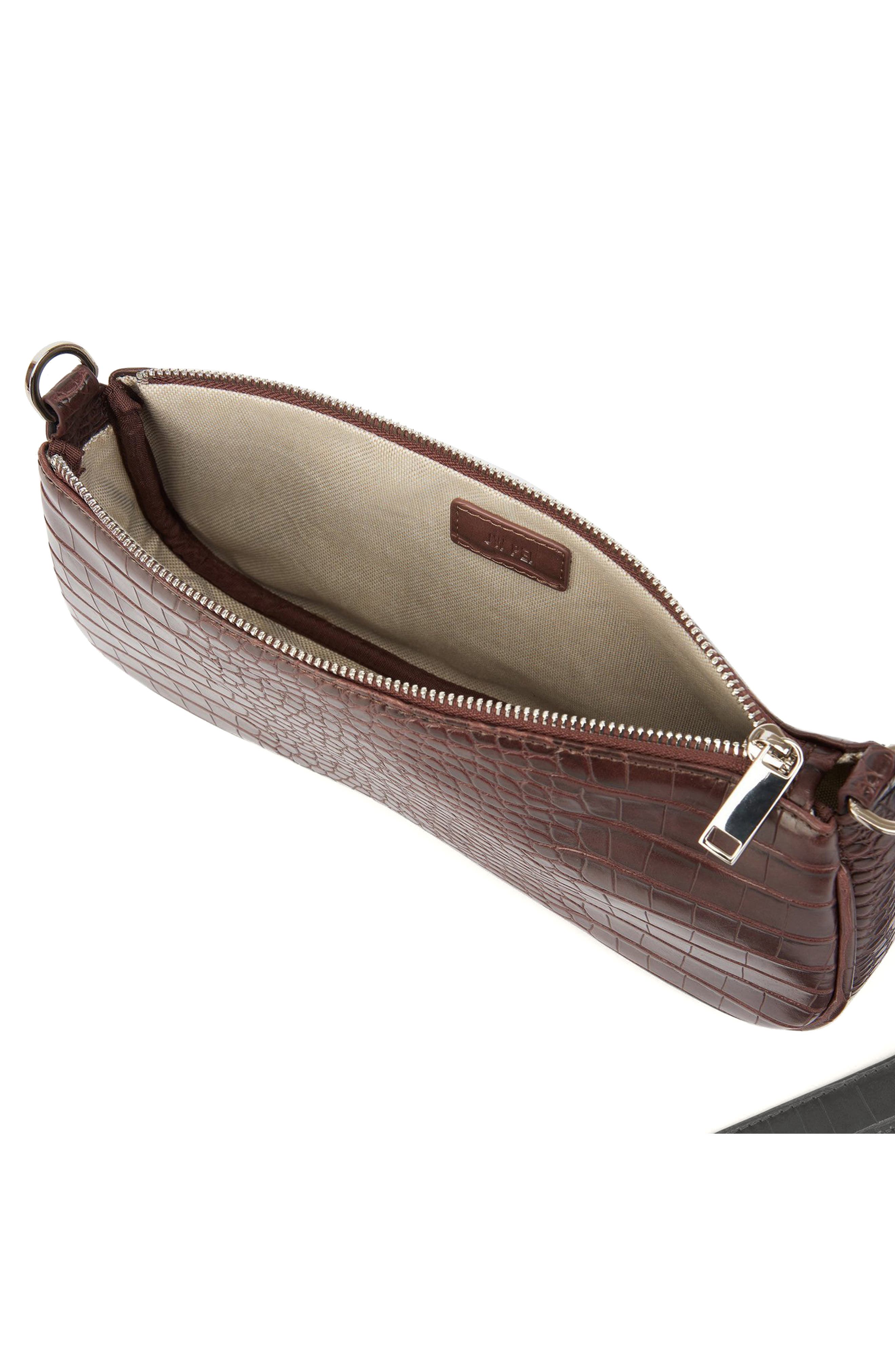 Eva Croc Embossed Faux Leather Convertible Shoulder Bag, Alternate, color, BROWN CROC