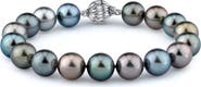 The Pearl Source 9-10mm Tahitian South Sea Multicolor Pearl Bracelet - Premier AAAA Quality