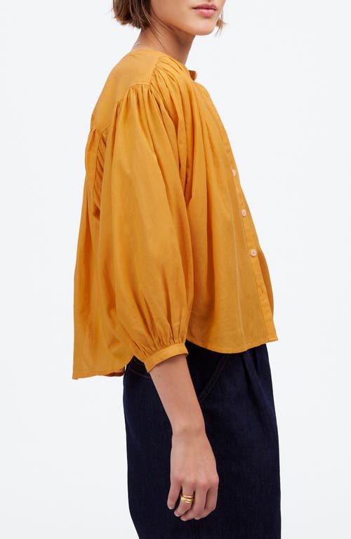 MADEWELL MADEWELL SHIRRED VOILE BUTTON-UP TOP 