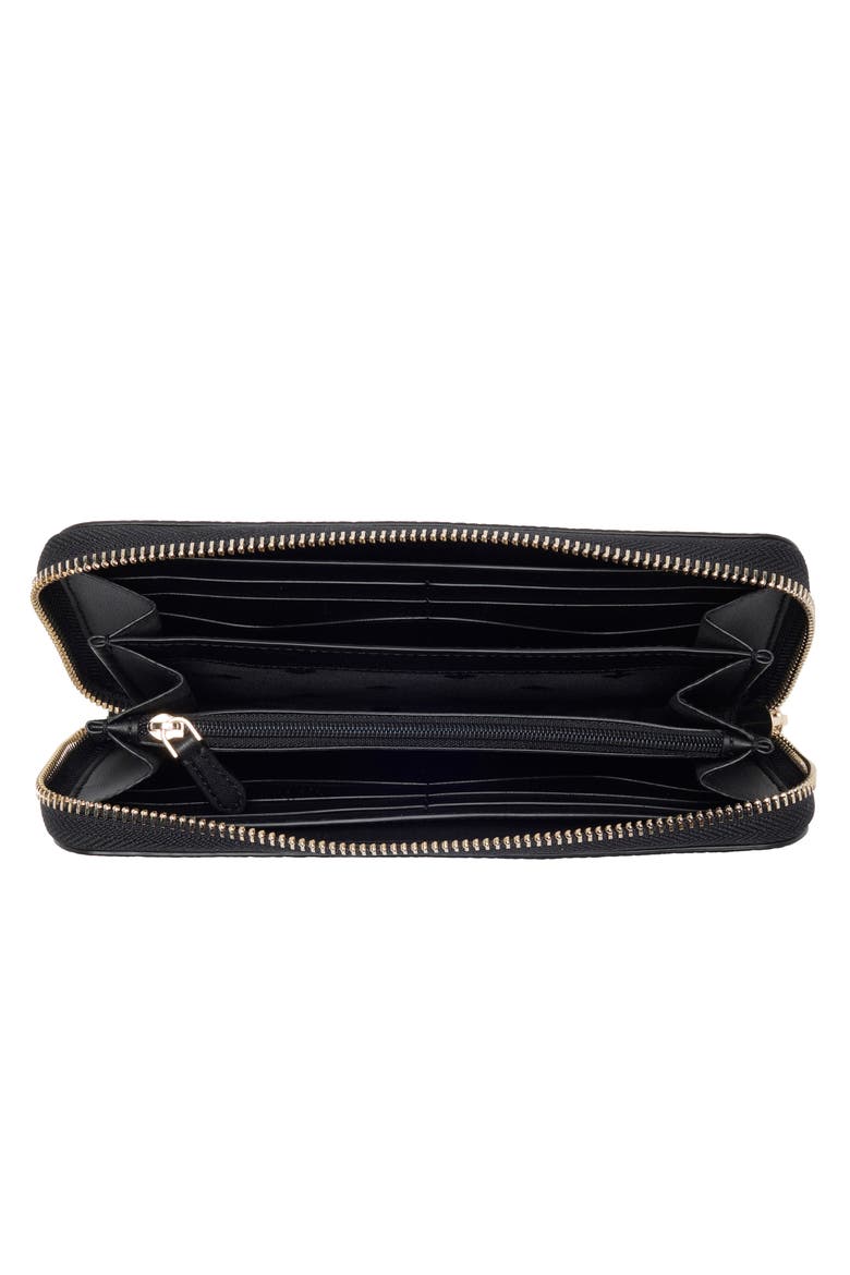 pebbled leather continental wallet, Alternate, color, BLACK