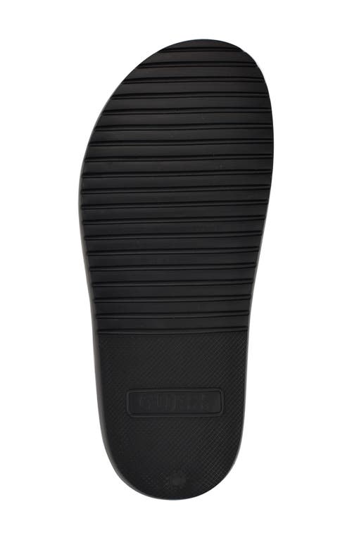 Guess Visel Double Strap Slide Sandal In Blk01 - Black Saffiano Texture