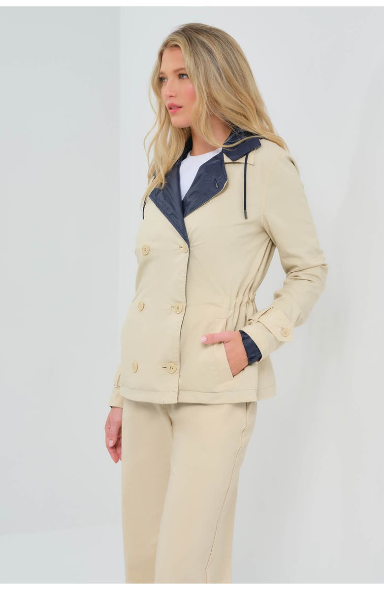 Anatomie Lexie Performance Cotton & Nylon Reversible Trench Jacket, Alternate, color, Wheat/Navy