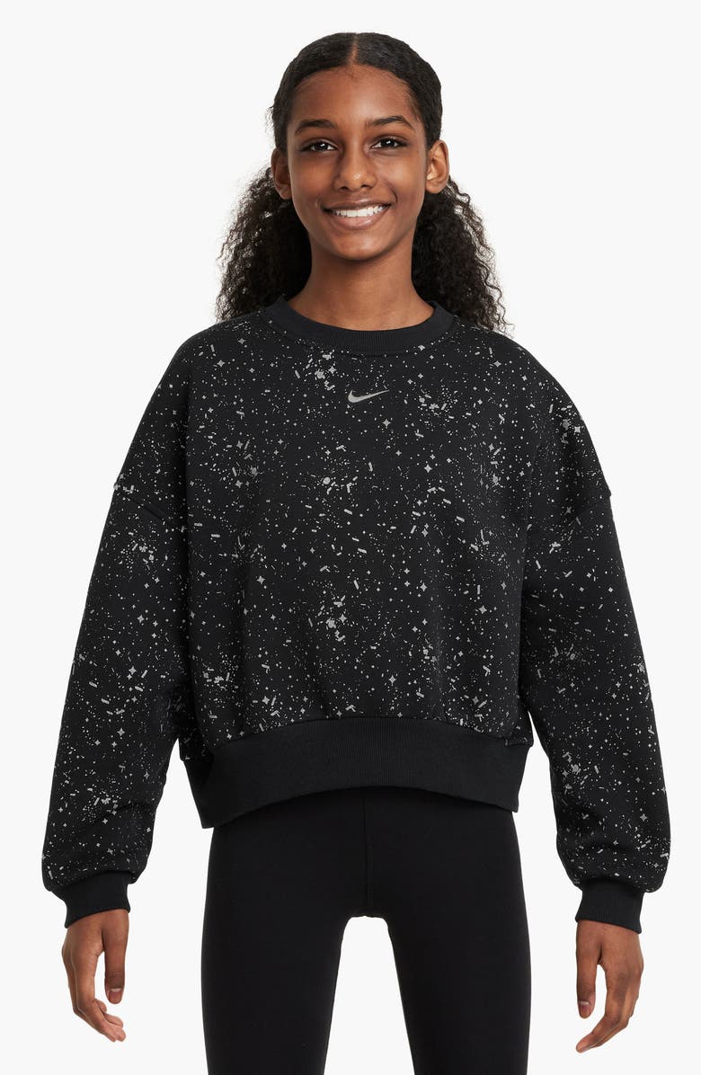 Nike Kids' Sportswear Club Fleece Boxy Crewneck Sweatshirt, Main, color, 