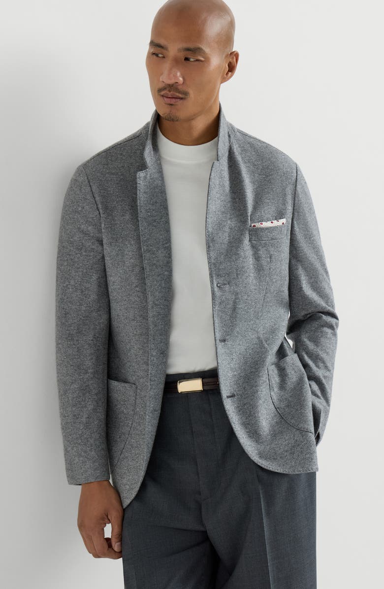 Brunello Cucinelli Cashmere jersey blazer, Alternate, color, Graphite