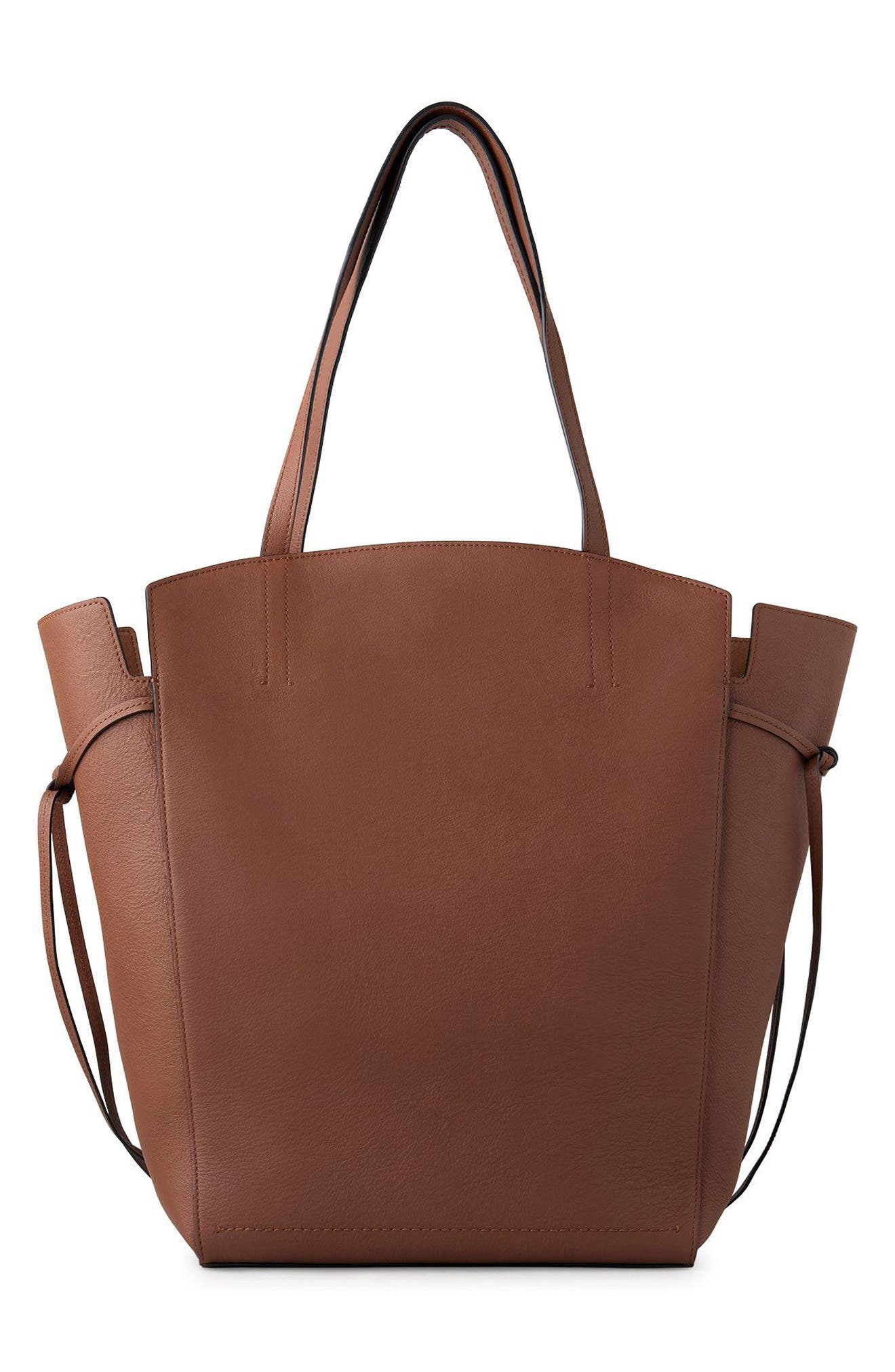 Clovelly Calfskin Leather Tote, Alternate, color, BRIGHT OAK