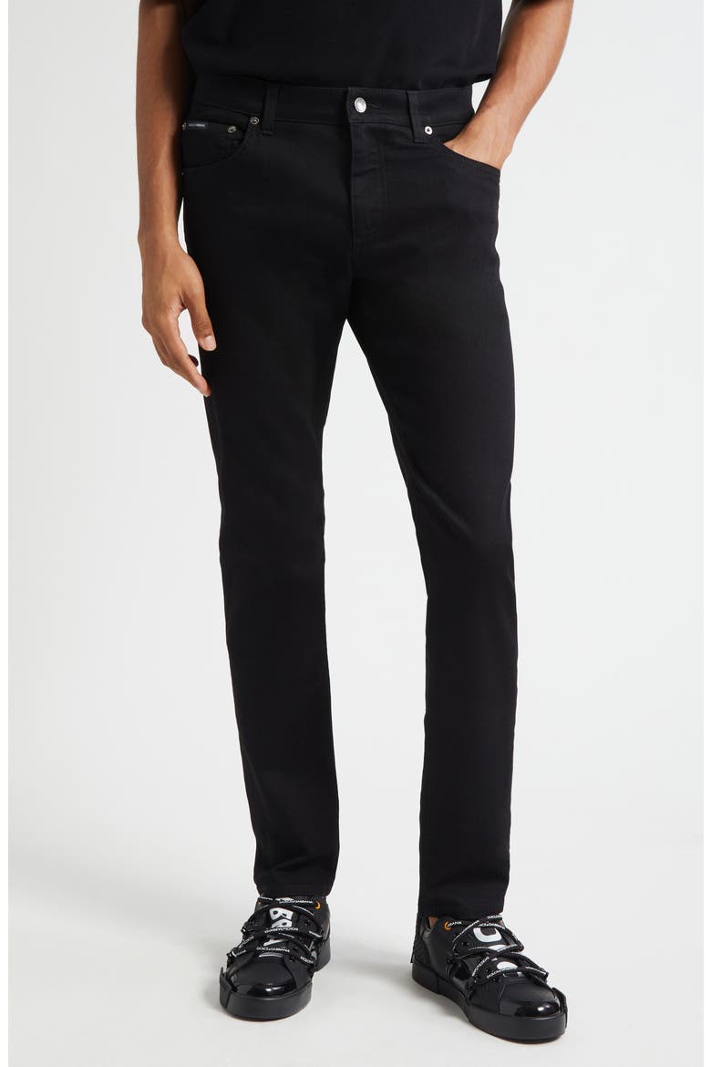Slim Fit Stretch Jeans, Main, color, S9001 BLACK