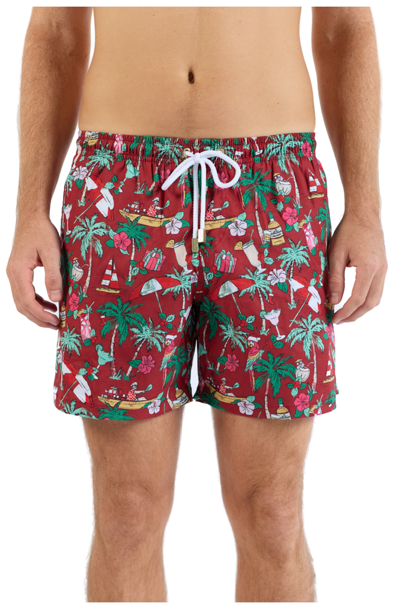 Kenny Flowers Margaritaville by Kenny Flowers - The Christmas Island Swim Trunks, Main, color, Red